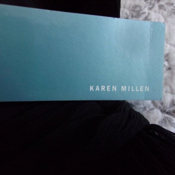 Karen Millen Silk Dress Lined Jeweled Sequins Sz. 2 Black Formal Knee Length - Picture 9 of 10